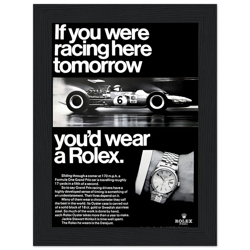 Rolex Racing Vintage Poster Ad