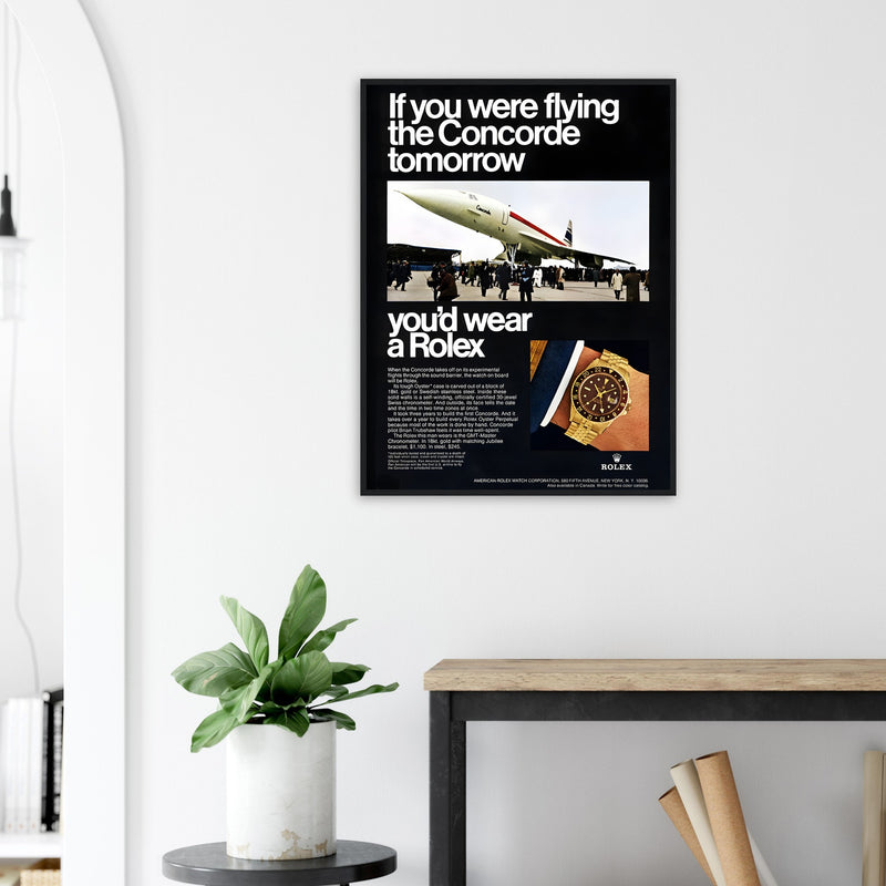 Rolex Oyster Perpetual Concorde Vintage Poster Ad