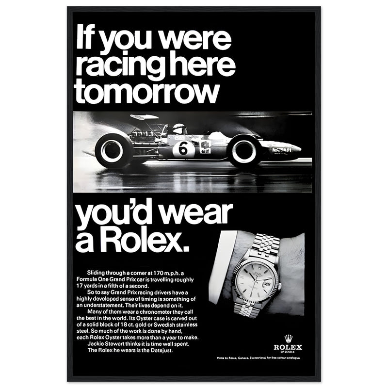Rolex Racing Vintage Poster Ad