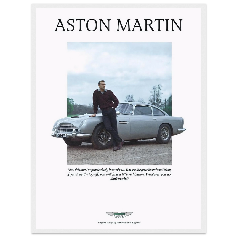 Aston Martin Vintage Poster Ad - 1964 James Bond Goldfinger