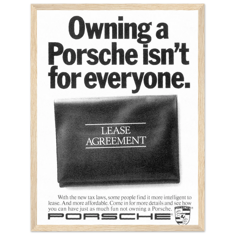 Porsche - It's not for everyone Vintage Poster Ad