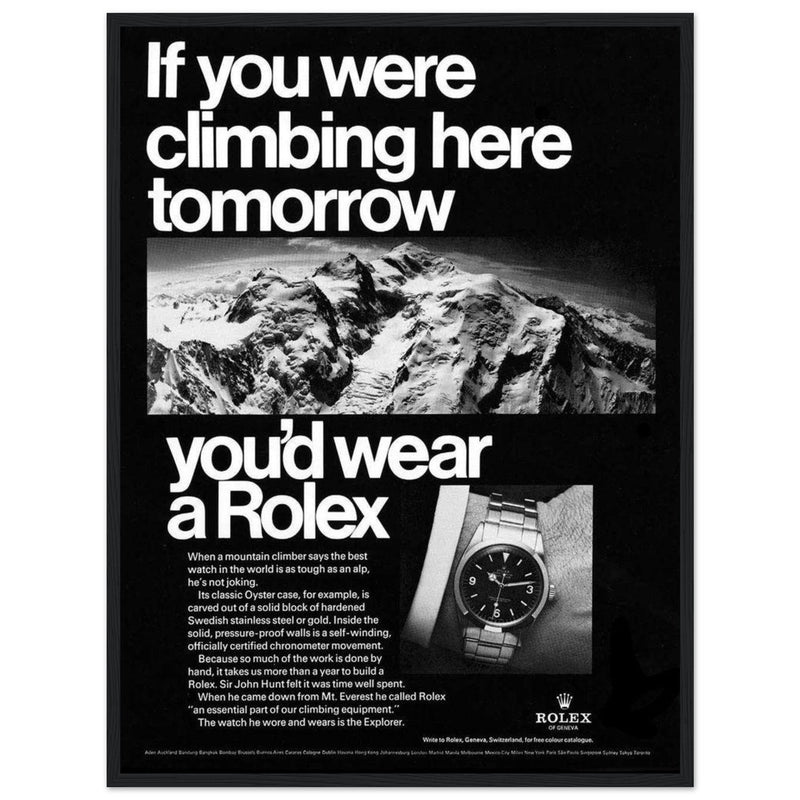Rolex Explorer Everest Vintage Poster Ad