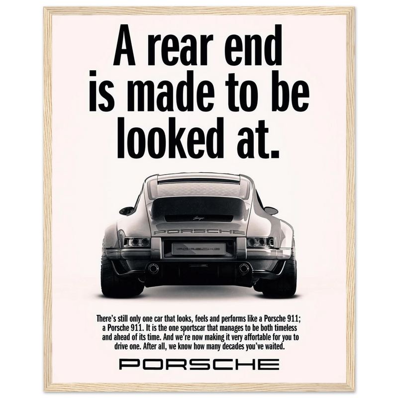 Porsche 911 Vintage Poster - Rear End