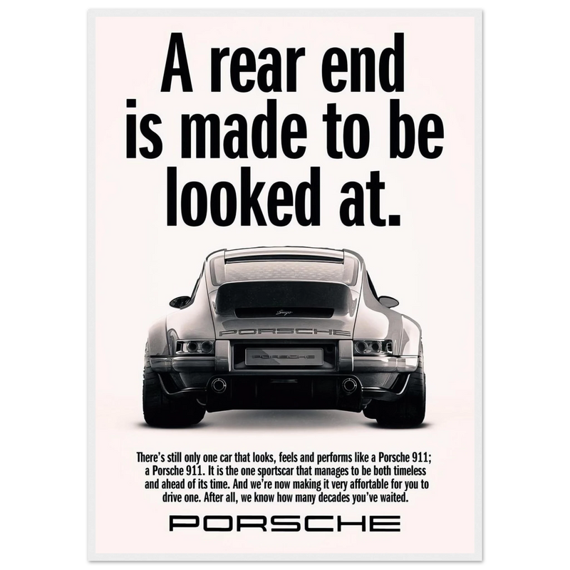 Porsche 911 Vintage Poster - Rear End