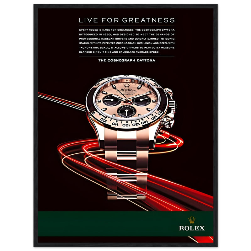 Rolex Live For Greatness Vintage Poster Ad