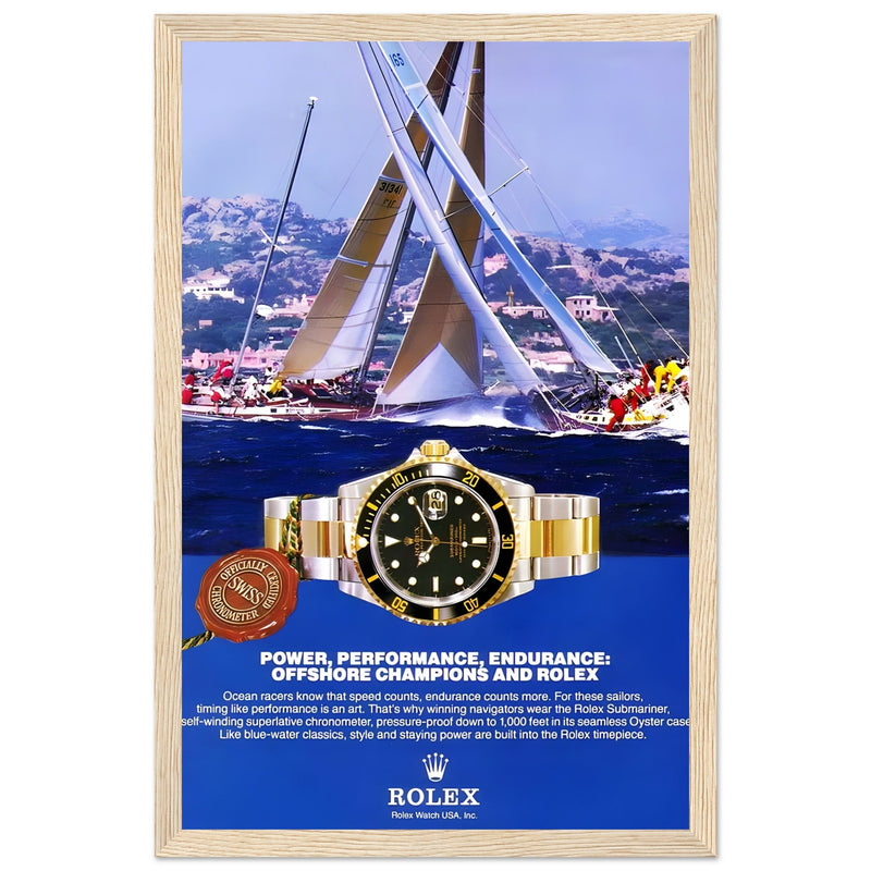 Rolex Submariner Offshore Champions Vintage Poster Ad