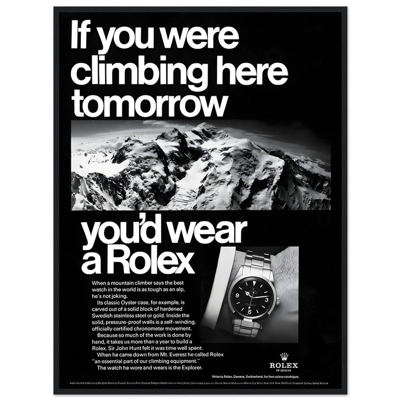 Rolex Explorer Everest Vintage Poster Ad