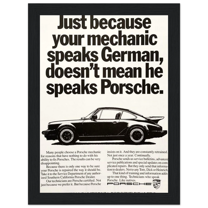 Porsche - German Speaking Vintage Poster