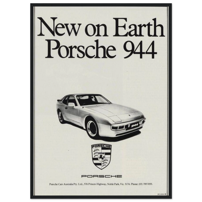 Porsche 944 New on Earth Vintage Poster Ad