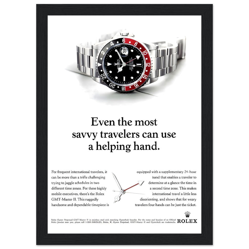 Rolex GMT Master Travel Vintage Poster Ad