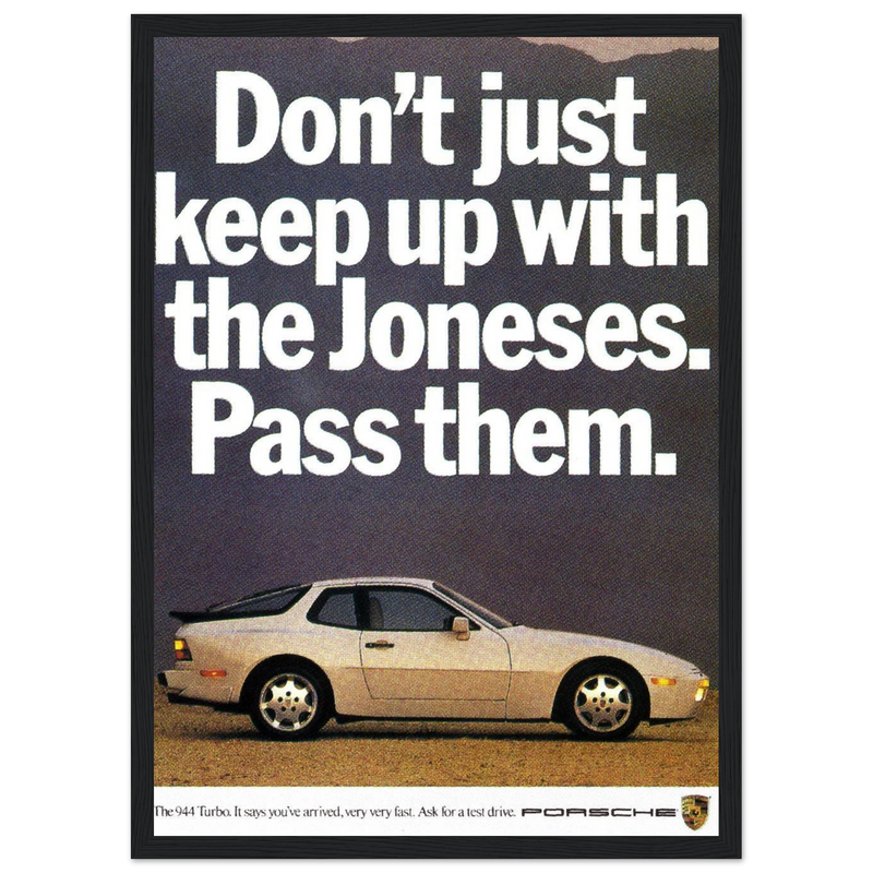 Porsche Turbo 944 Vintage Ad Poster
