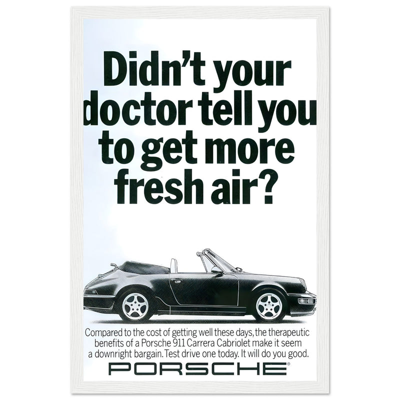 Porsche 911 Fresh Air Vintage Poster Ad