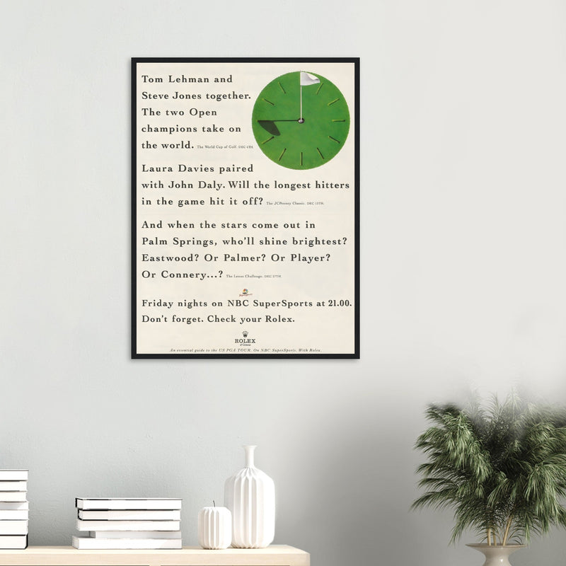 Rolex World Cup Of Golf Vintage Poster Ad