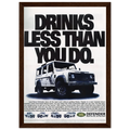 Land Rover Defender Drinks Less Than You Do Vintage Poster Ad