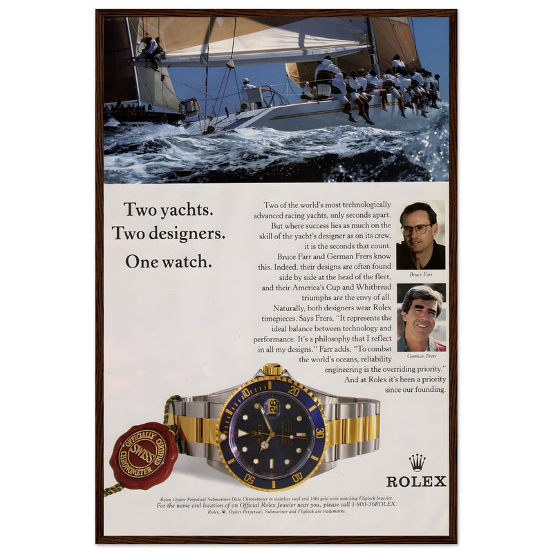 Rolex Yacht Submariner Vintage Poster Ad