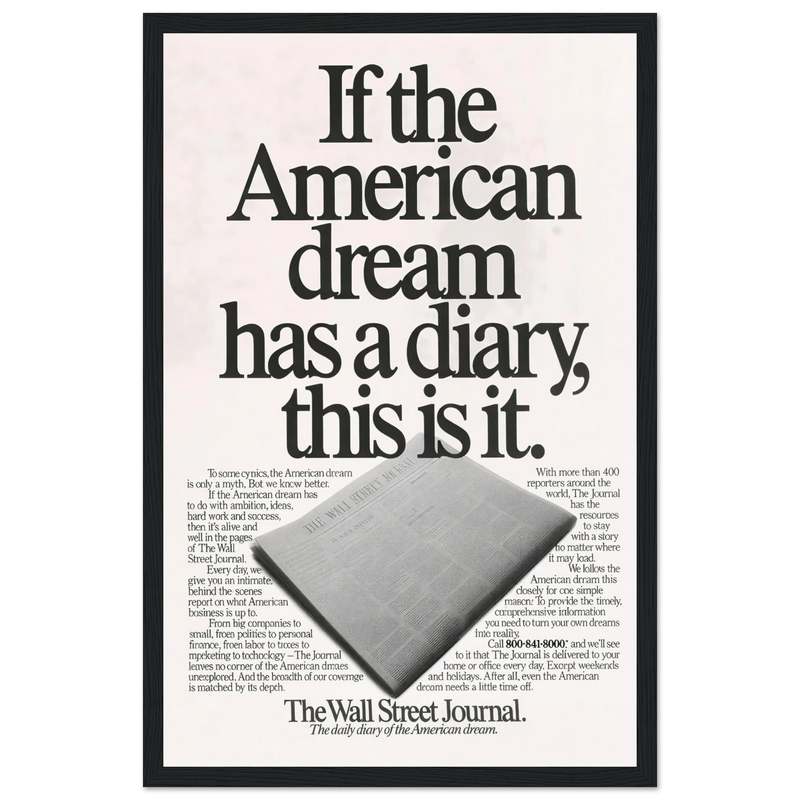 Wall Street Journal Vintage Poster Ad - American Dream Diary