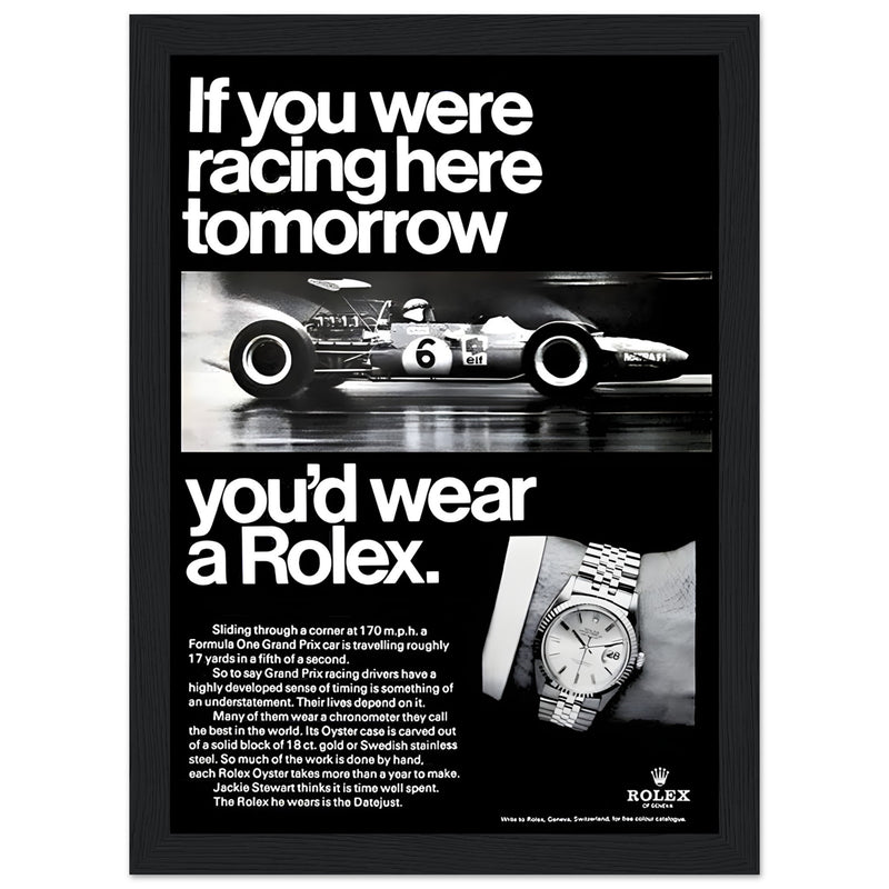 Rolex Racing Vintage Poster Ad
