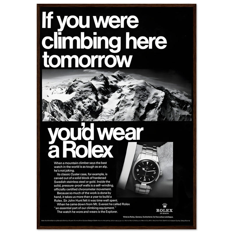 Rolex Explorer Everest Vintage Poster Ad