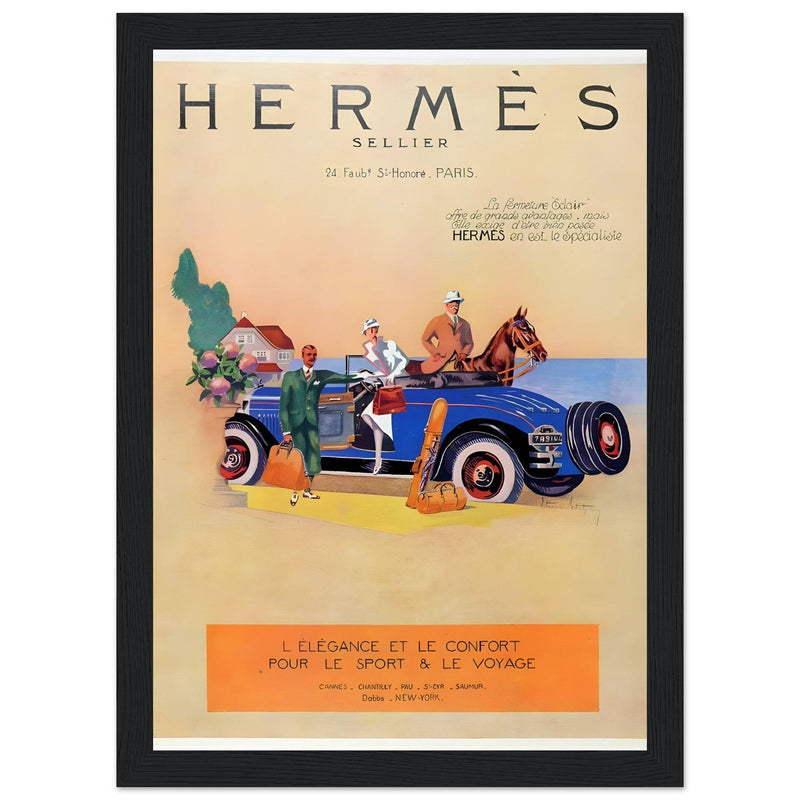 Hermes Paris Car Vintage Poster Ad