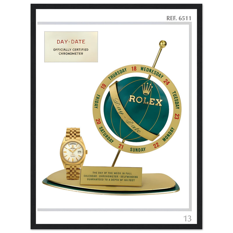 Rolex Day-Date Globe Vintage Poster Ad