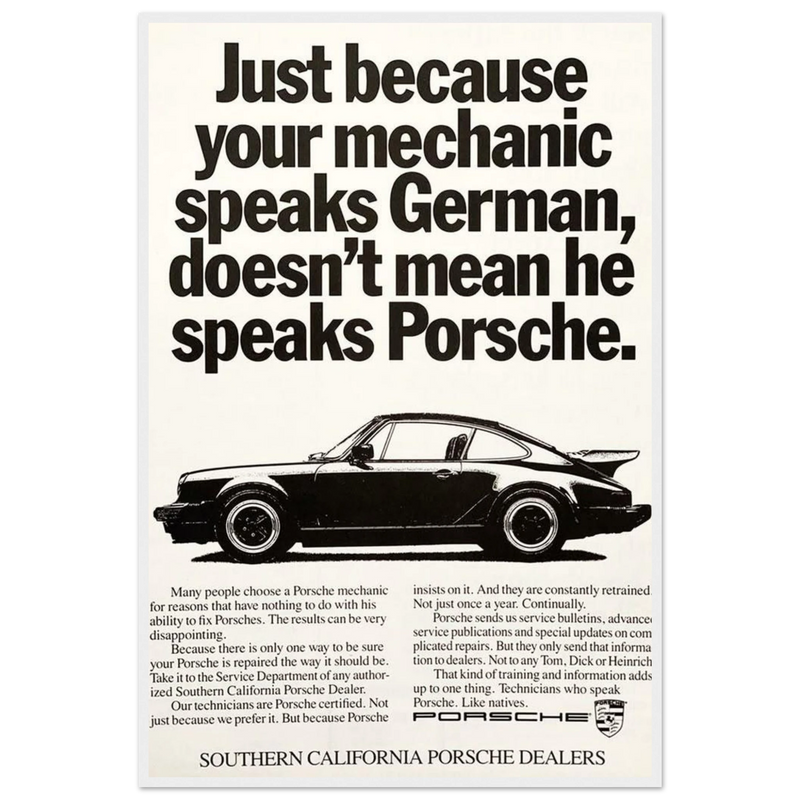 Porsche - German Speaking Vintage Poster