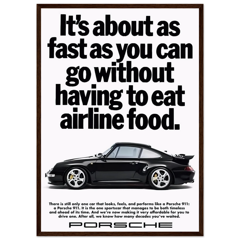 Porsche 911 Vintage Poster - Airline Food