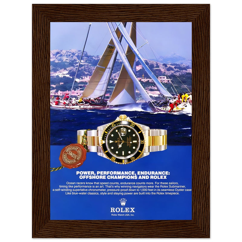 Rolex Submariner Offshore Champions Vintage Poster Ad