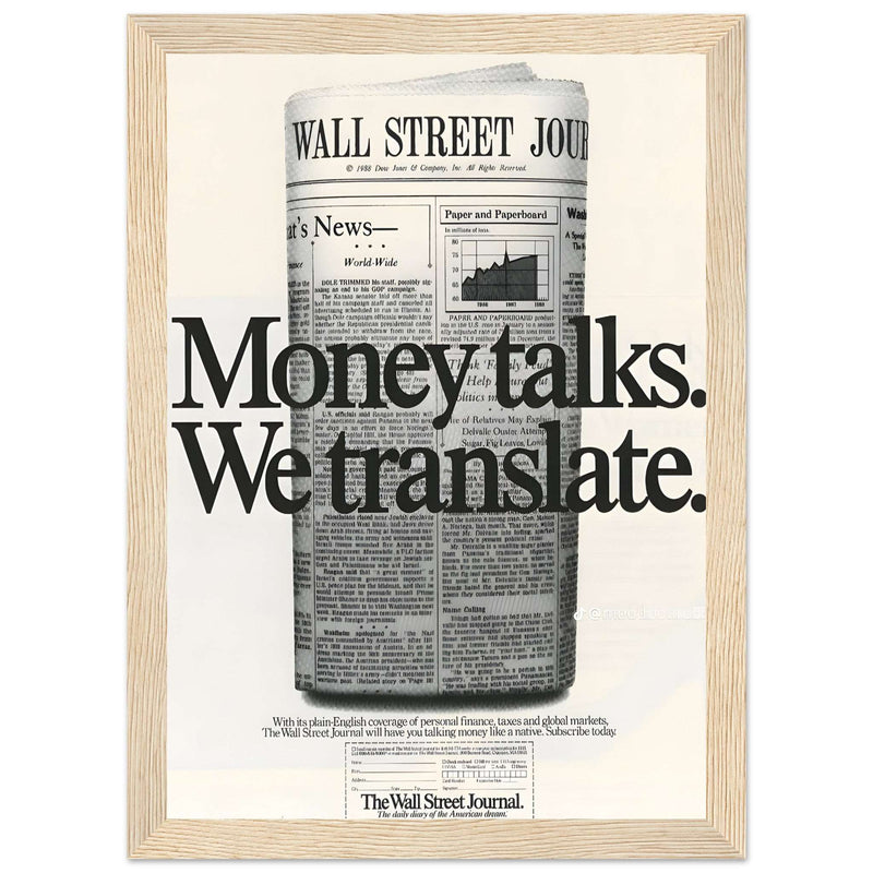 Wall Street Journal 1988 Vintage Poster Ad