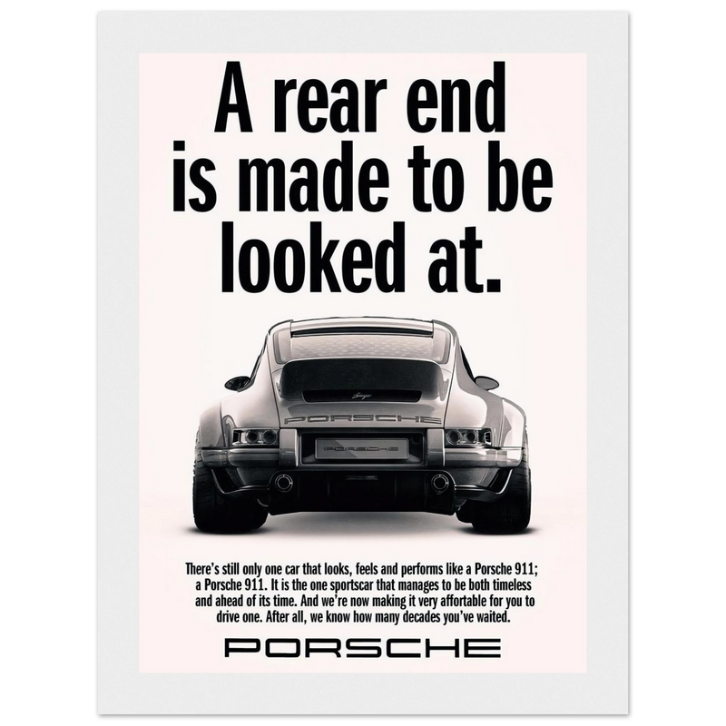 Porsche 911 Vintage Poster - Rear End