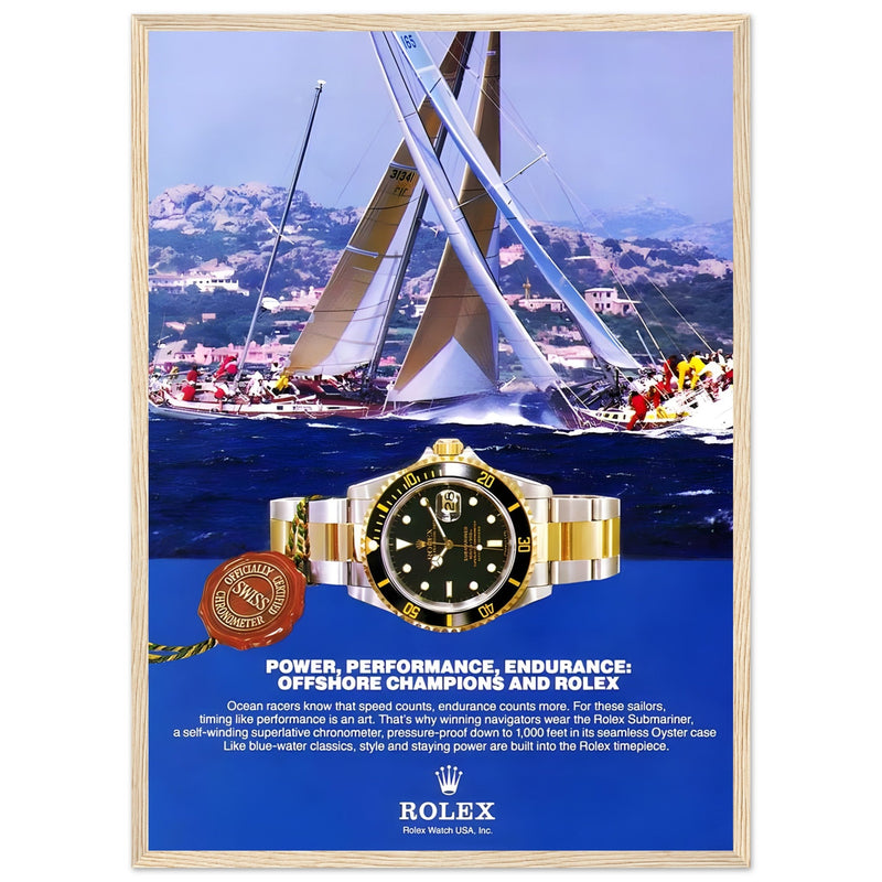 Rolex Submariner Offshore Champions Vintage Poster Ad