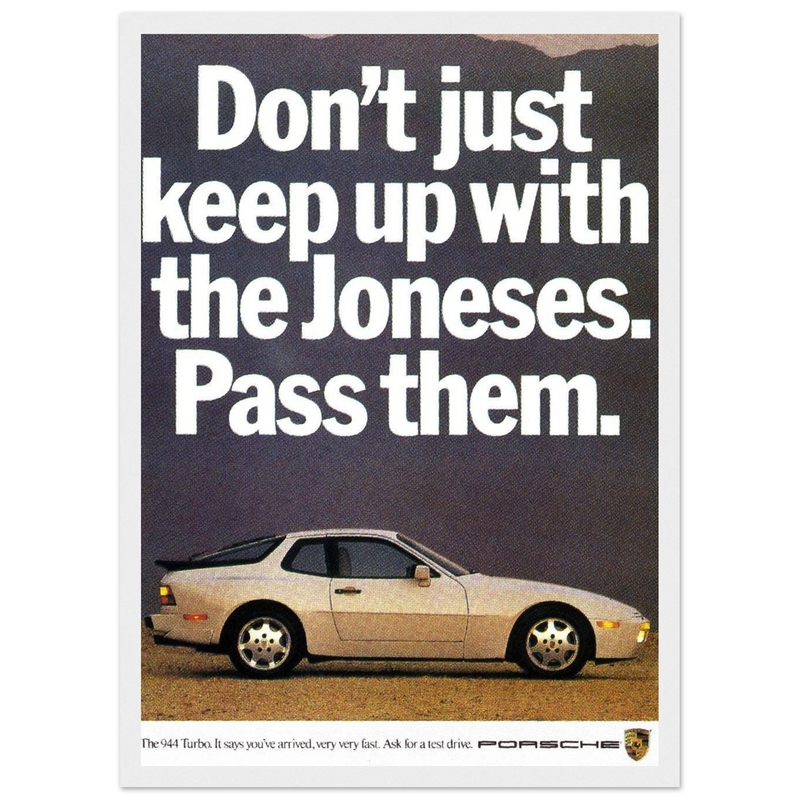 Porsche Turbo 944 Vintage Ad Poster