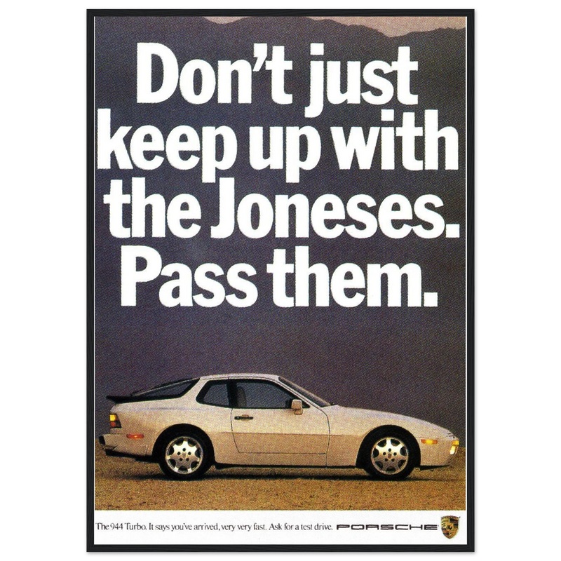 Porsche Turbo 944 Vintage Ad Poster