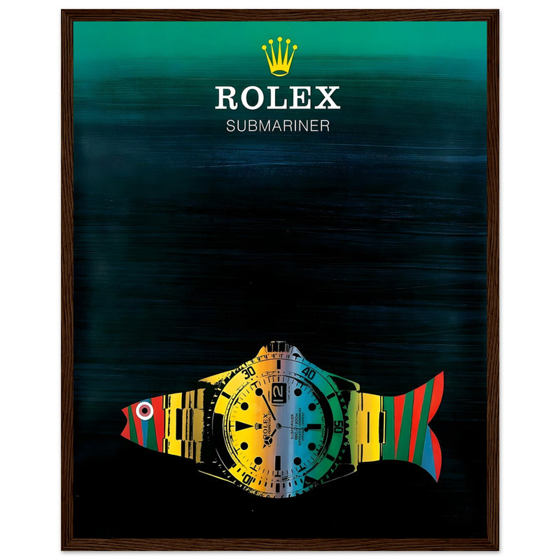 Rolex Submariner Fish Vintage Poster Ad - Premium Matte Paper