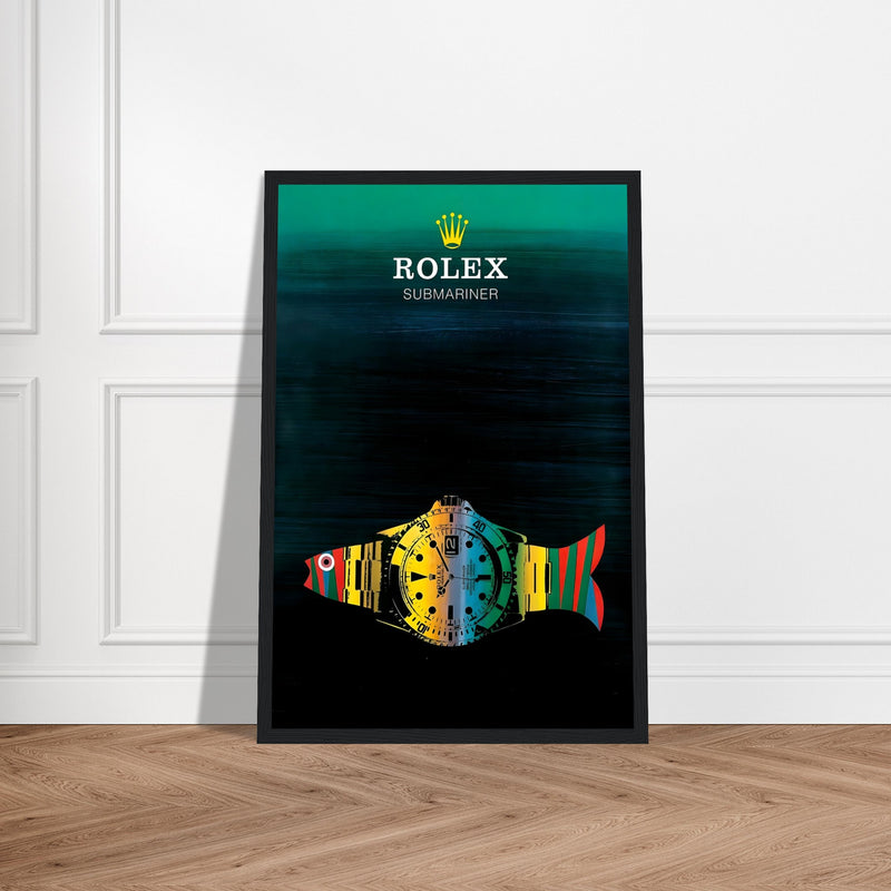 Rolex Submariner Fish Vintage Poster Ad - Premium Matte Paper