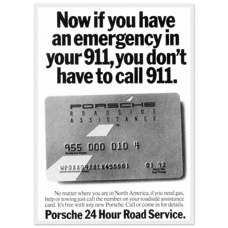 Porche 24 Road Assistance Vintage Poster Ad