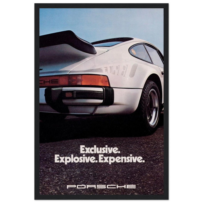 Porsche - Exclusive, Explosive, Expensive Vintage Poster