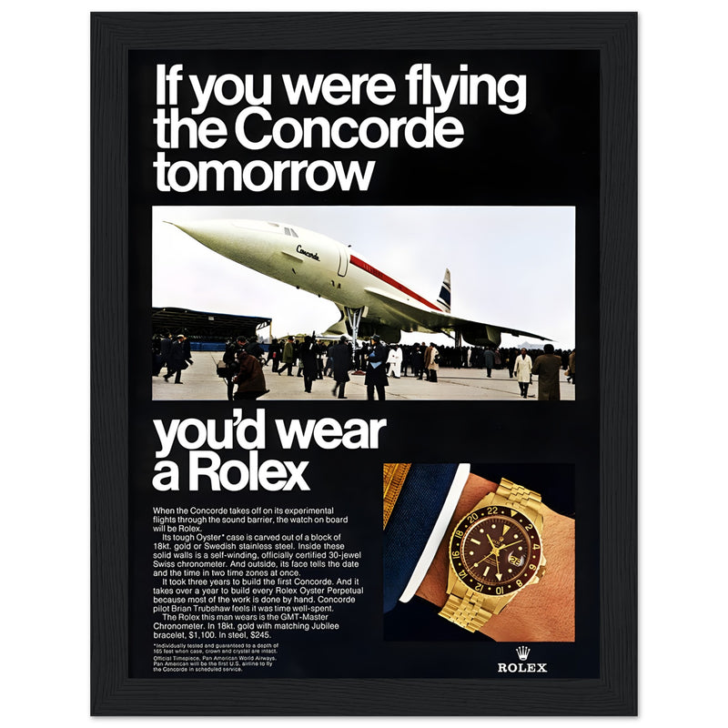 Rolex Oyster Perpetual Concorde Vintage Poster Ad