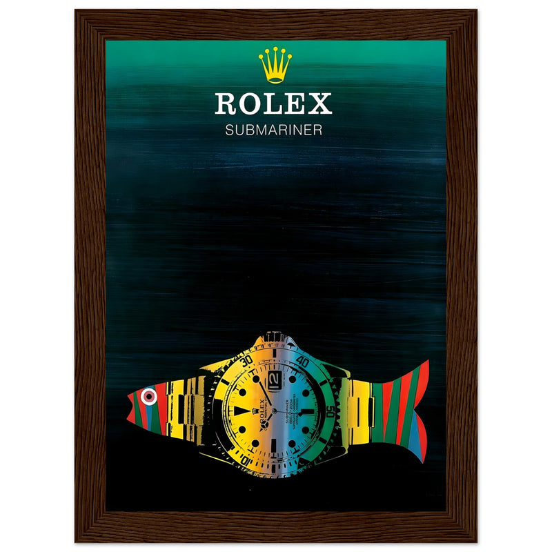 Rolex Submariner Fish Vintage Poster Ad - Premium Matte Paper