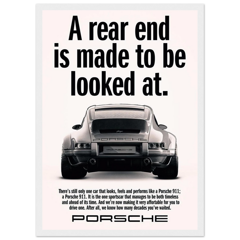 Porsche 911 Vintage Poster - Rear End