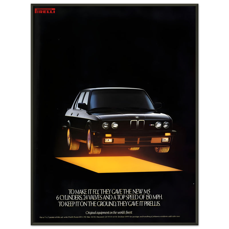 Pirelli BWM M5 Vintage Advertisement Poster