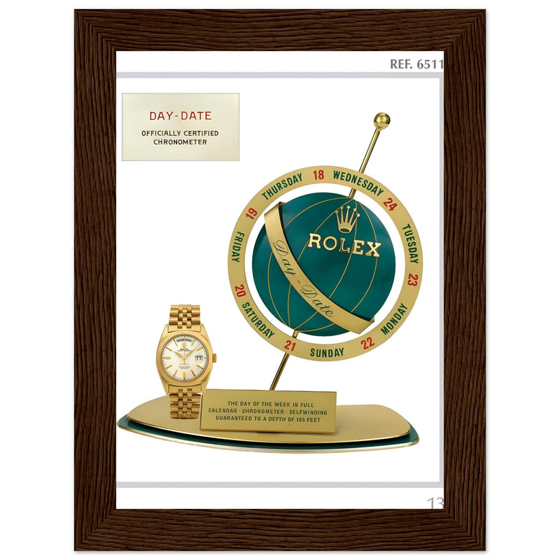 Rolex Day-Date Globe Vintage Poster Ad
