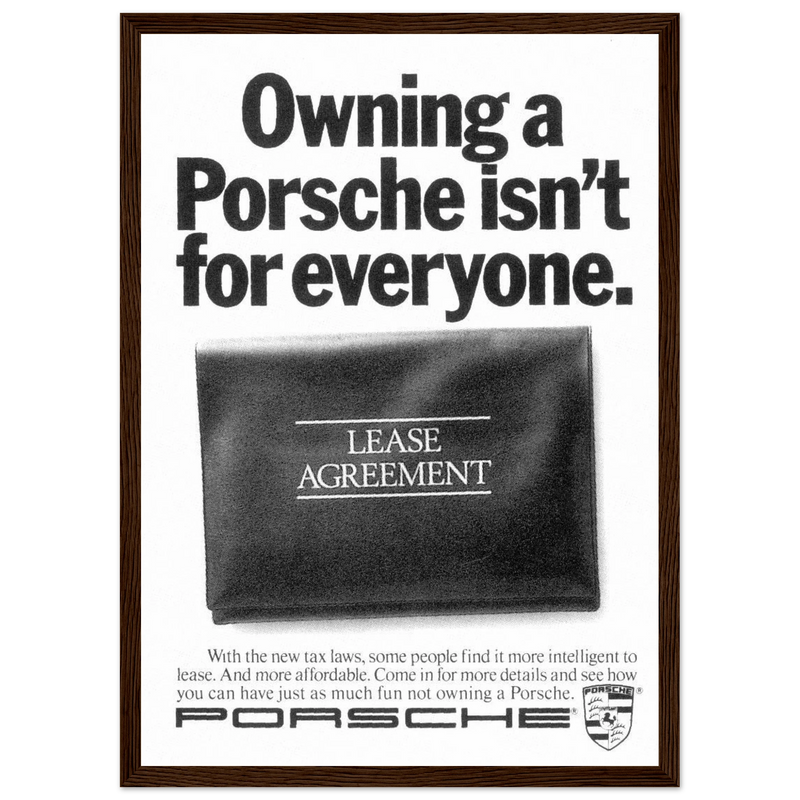 Porsche - It's not for everyone Vintage Poster Ad