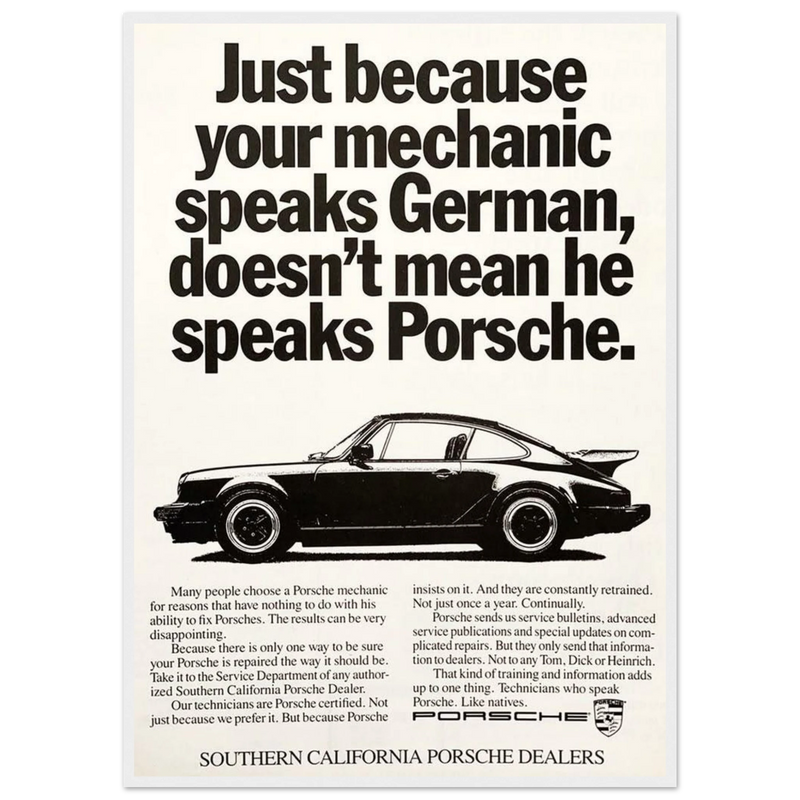 Porsche - German Speaking Vintage Poster