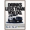 Land Rover Defender Drinks Less Than You Do Vintage Poster Ad
