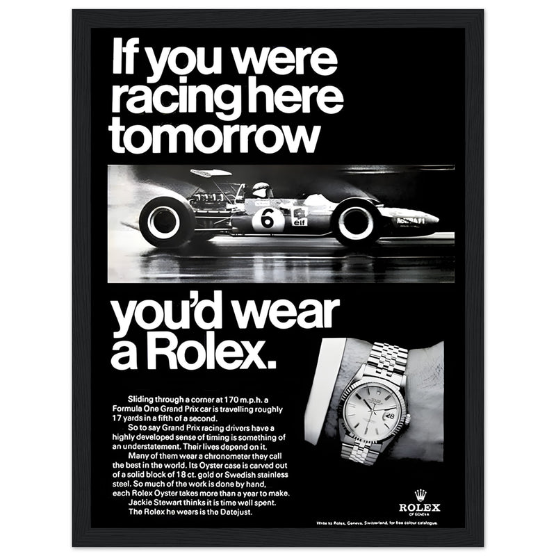 Rolex Racing Vintage Poster Ad