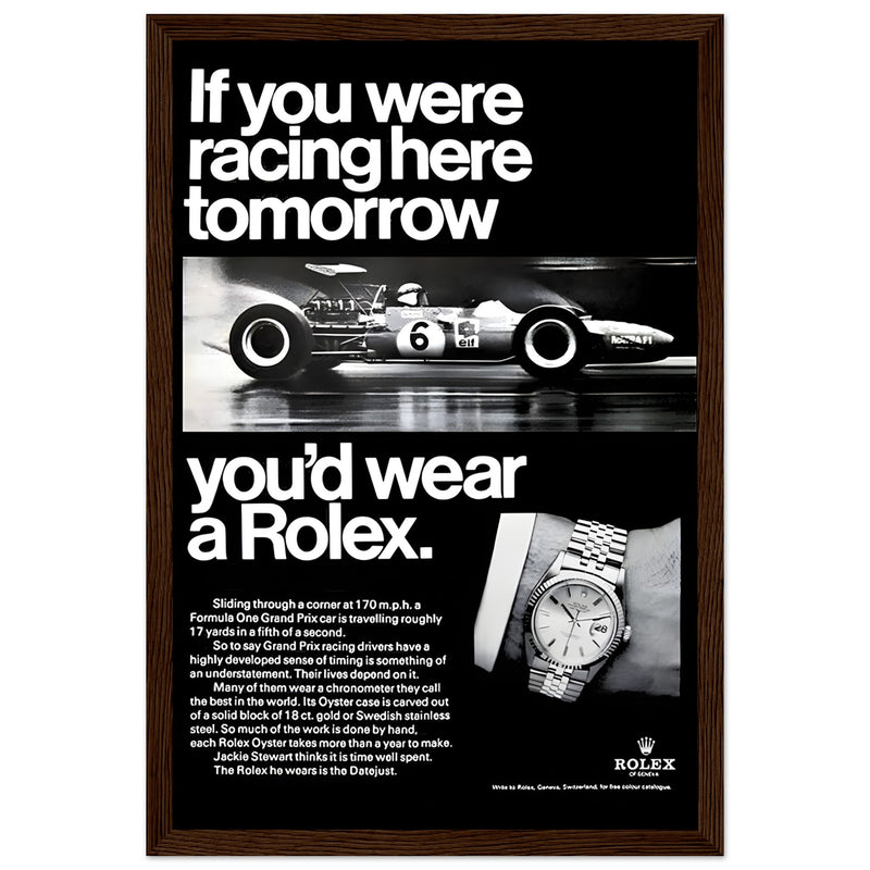 Rolex Racing Vintage Poster Ad