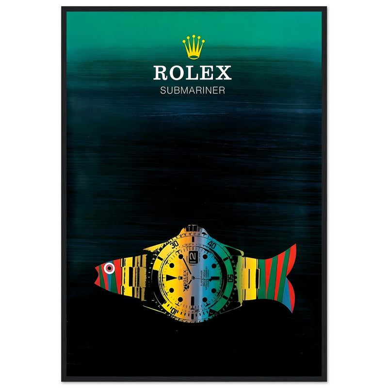 Rolex Submariner Fish Vintage Poster Ad - Premium Matte Paper