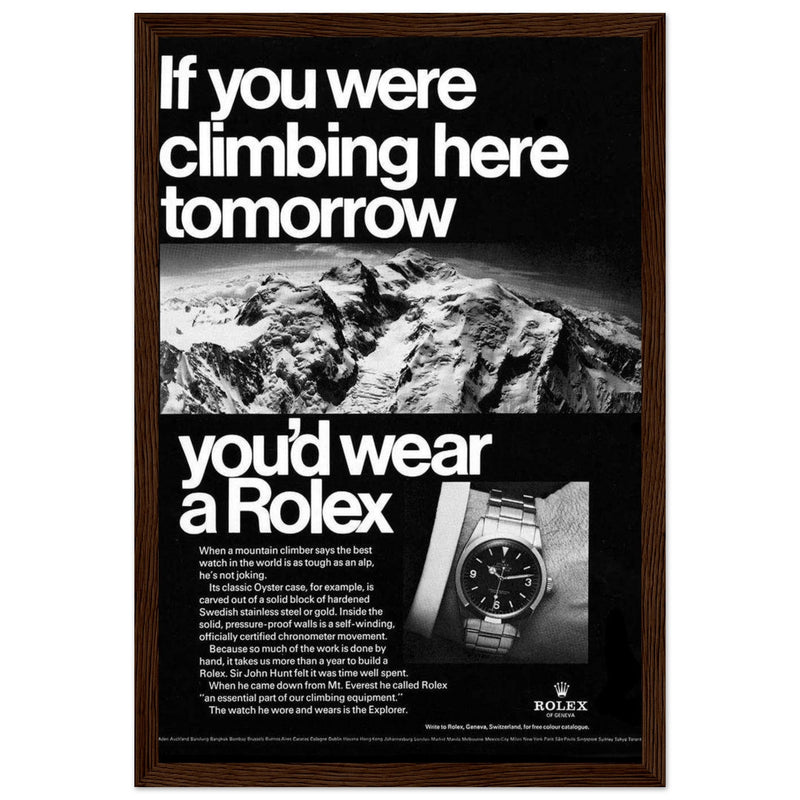 Rolex Explorer Everest Vintage Poster Ad