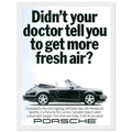 Porsche 911 Fresh Air Vintage Poster Ad