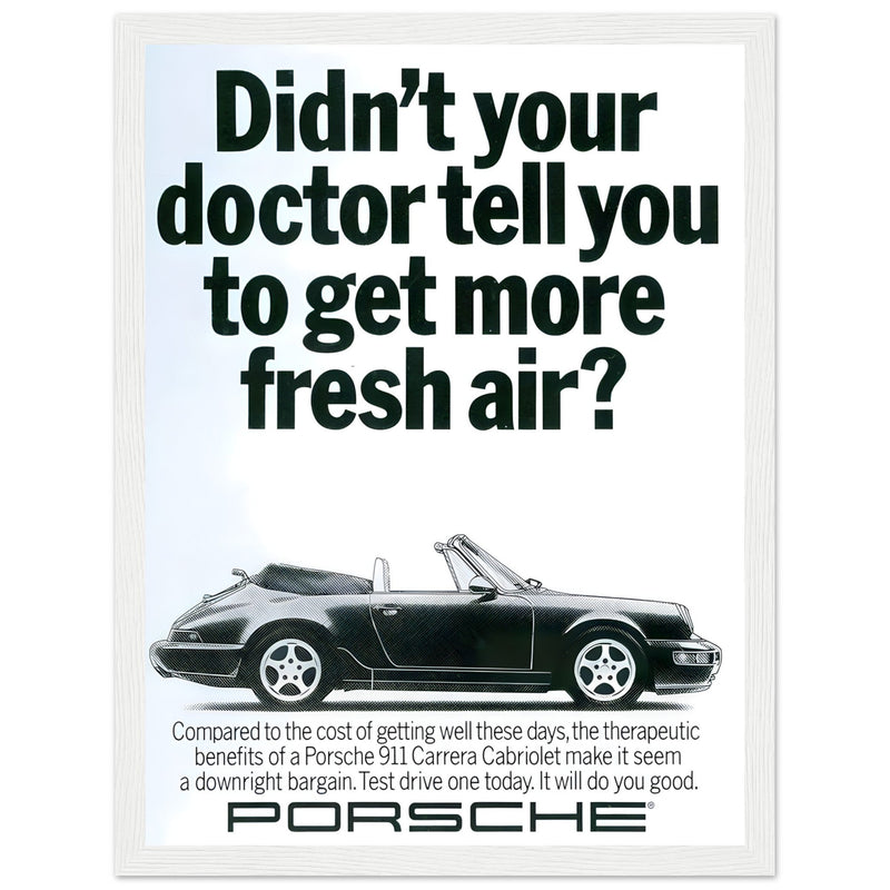 Porsche 911 Fresh Air Vintage Poster Ad